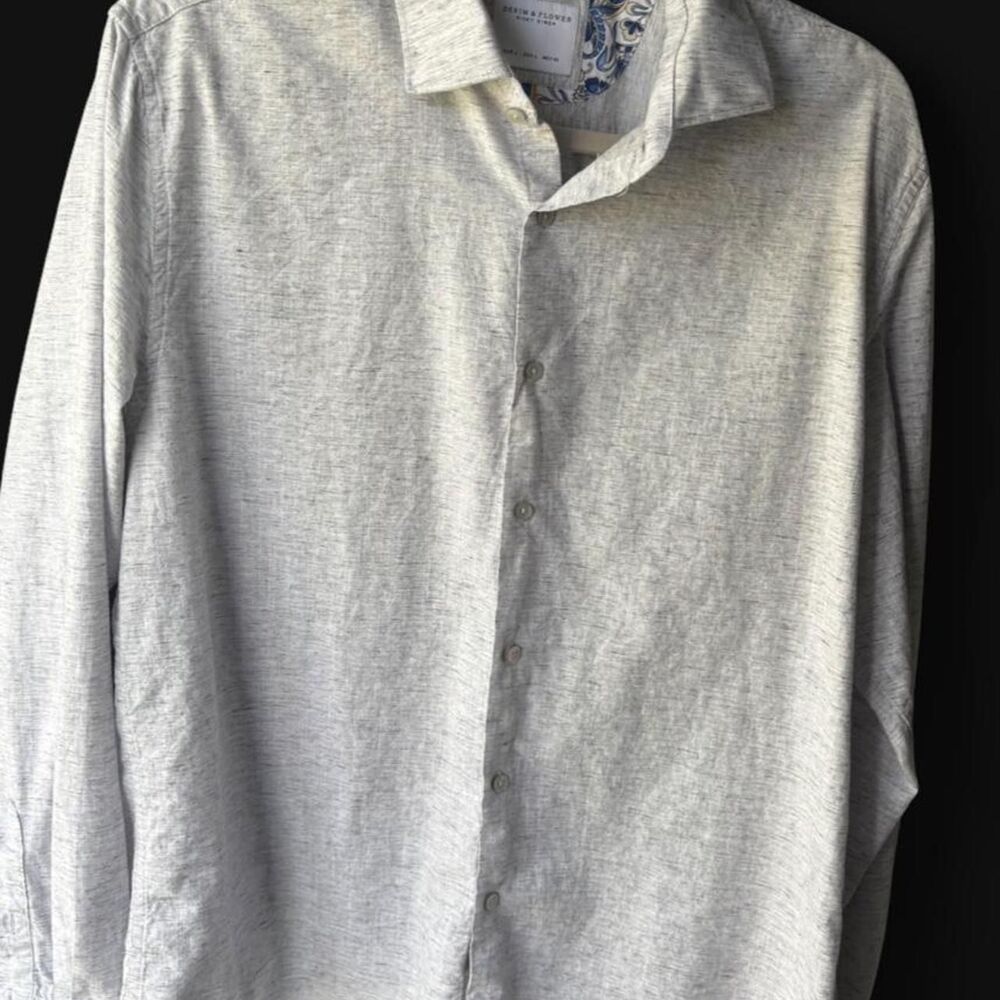 Denim & Flower Ricky Singh Men’s Large Gray Button Up Shirt
